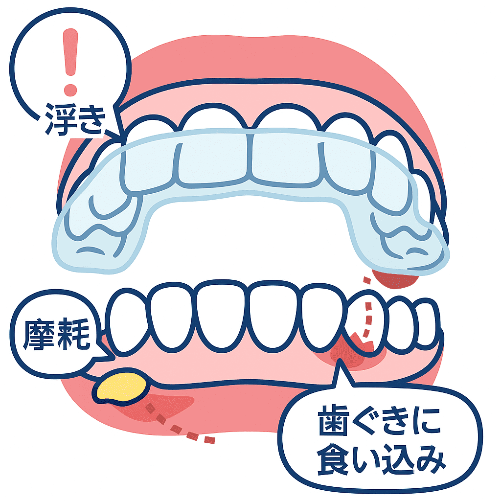 フィットしていないマウスピース