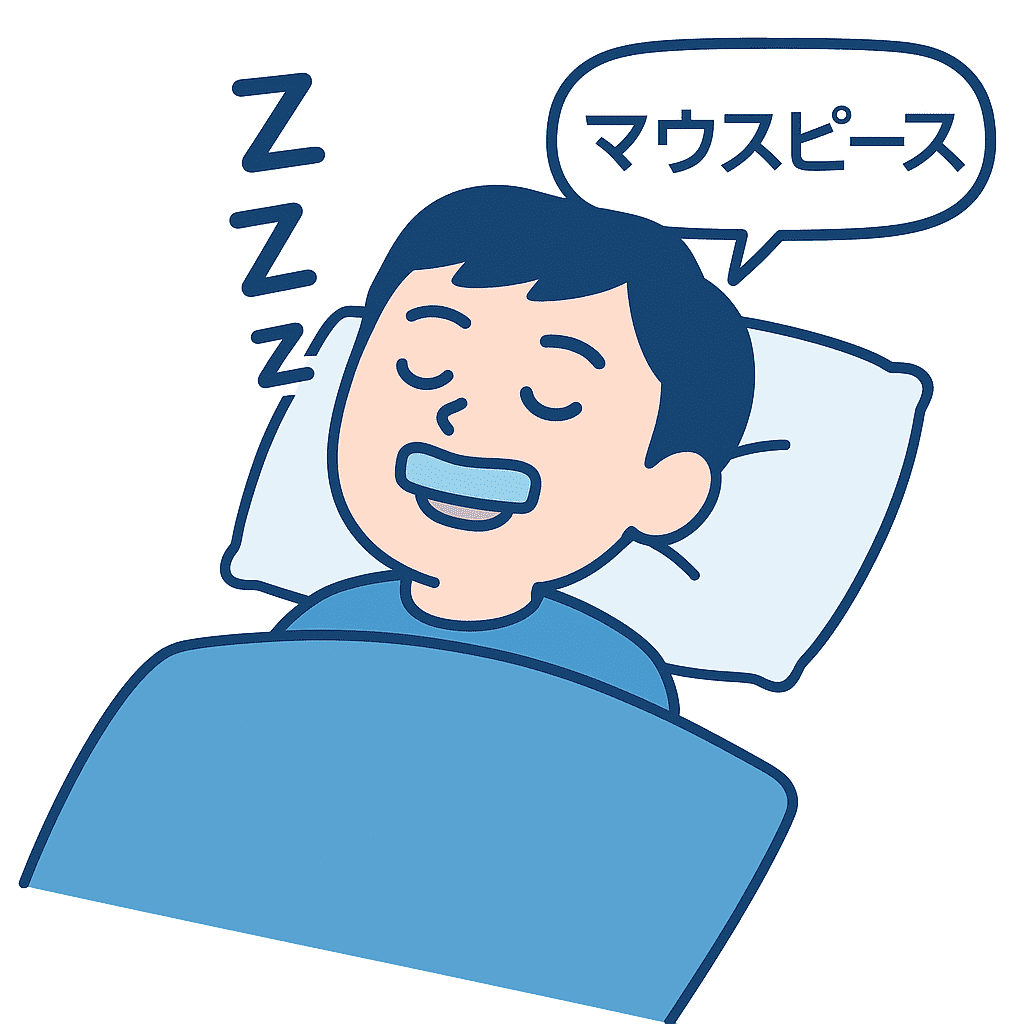 規定時間を守らずマウスピースを装着する男性